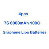 4pcs HRB 7S 6000mAh 100C Graphene Lipo Battery for RC Car Helicopter Boat Plane