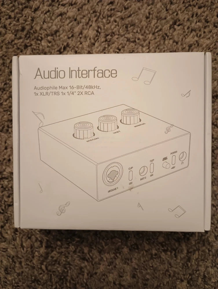 RSGRHAI USB Audio Interface with 1x XLR/TRS 1x 1/4" 2X RCA USB, Red
