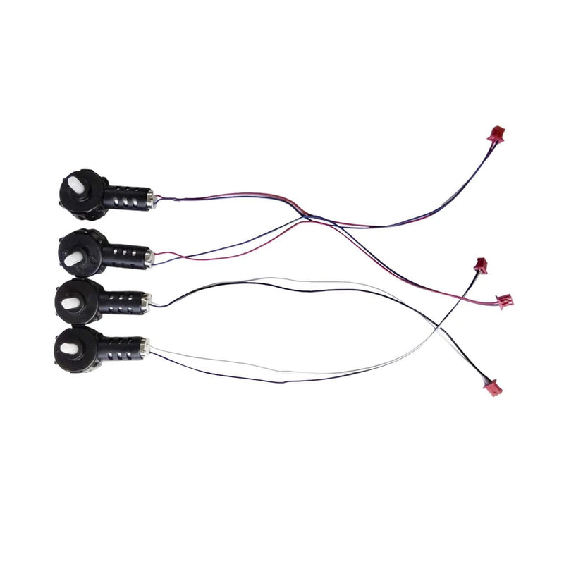 Set of 4 RC drone motors with attached wiring harness and connectors