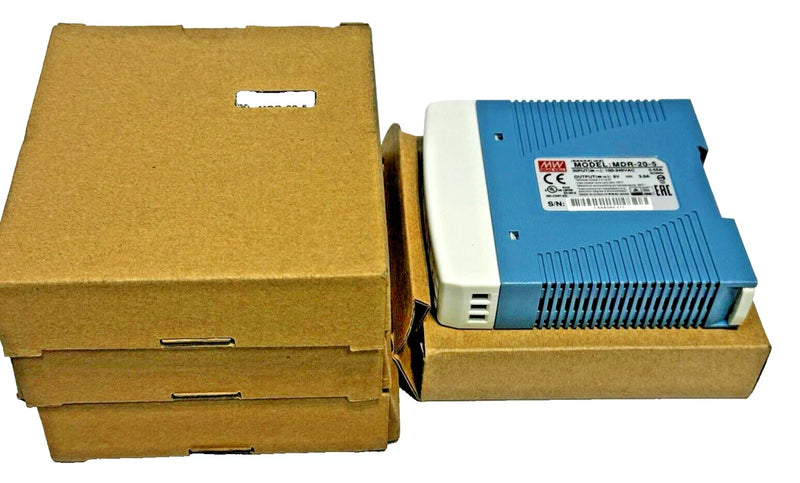 Lot of 4 Ea Meanwell MW MDR-20-5 AC/DC Converter Input / Out Put DIN Rail Mount