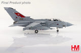 Gray RAF Tornado aircraft model with red tail markings and landing gear