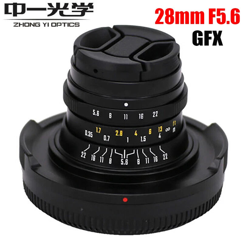 ZHONGYI 28mm F5.6 Full Frame MF Lens for Fujifilm Fuji GFX100S/100/50S/50R/50SII