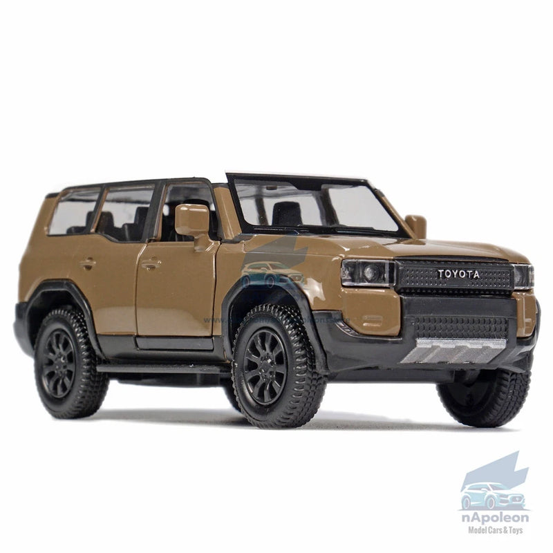 1:36 Toyota Land Cruiser 250 Model Car Diecast Toy Vehicle Gift Collection Brown