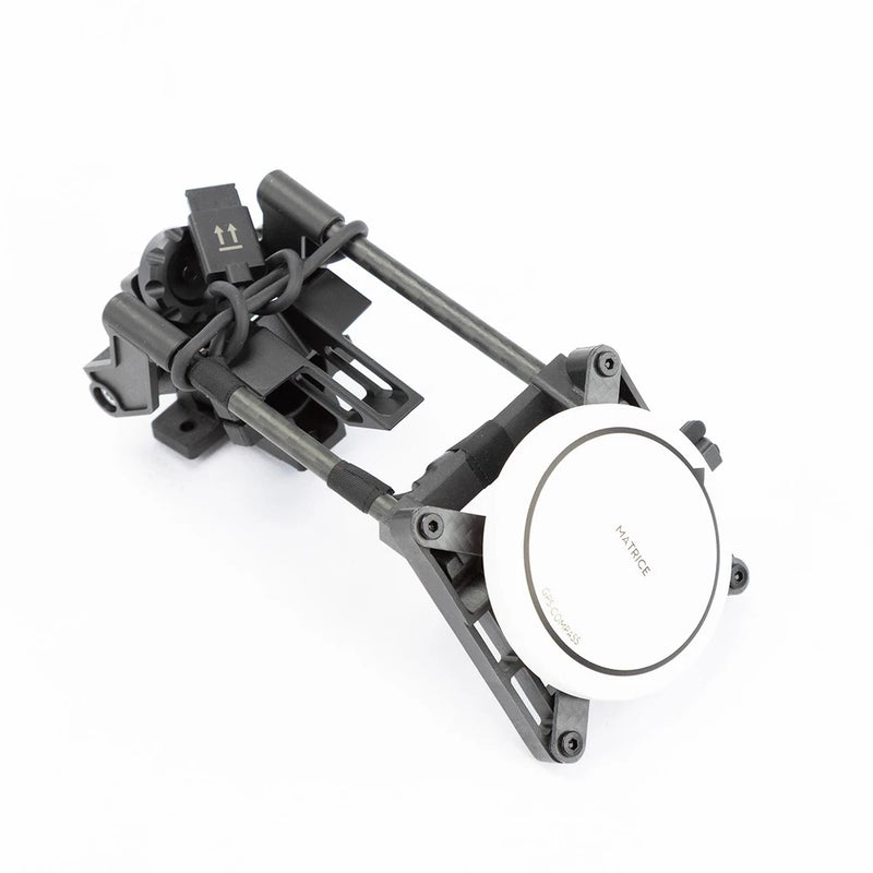 GPS module with mounting bracket and cables, white circular housing