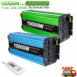 5000W 10000W Pure Sine Wave Power Inverter DC 12V to AC 110V Converter Camping