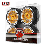 Rc 1/10 Alloy Wheels Tires Set for Tamiya tt02 tt01e Hpi Rs4 Traxxas 4tec FW06