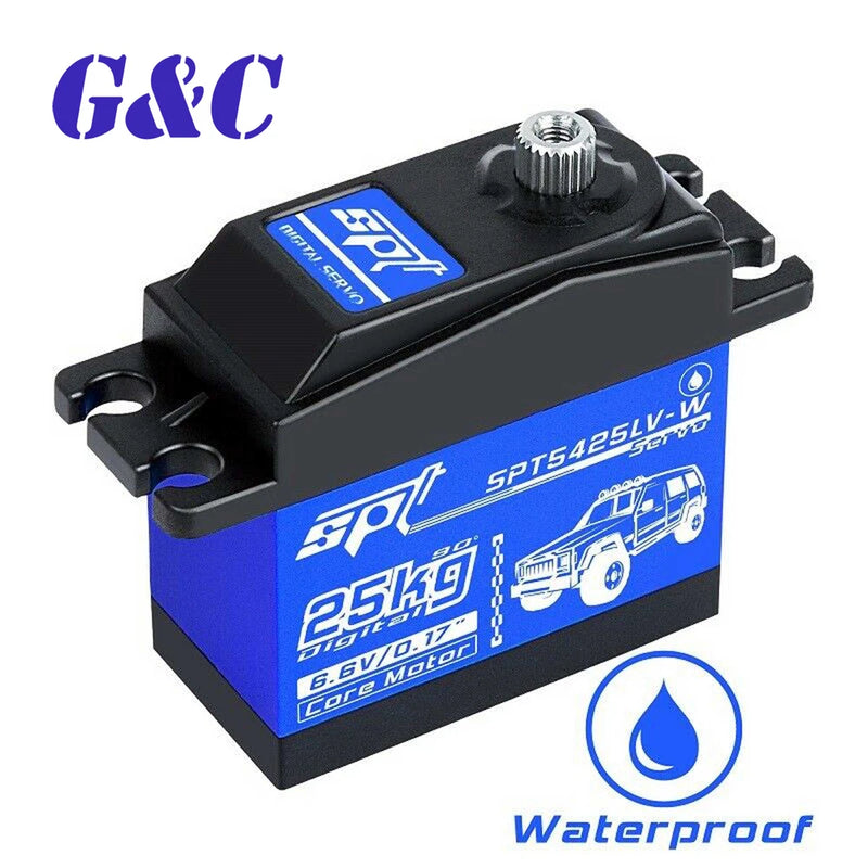 Waterproof SPT5425LV-W 25KG 90?? Digital Servo For 1:8 1:10 RC Car Boat Robot