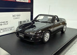Hi Story Mazda M2 1001 1/43 scale model roadster, dark gray/black, front 3/4 view