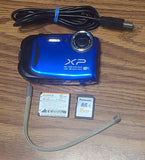 Fujifilm Finepix XP75 Blue 16MP Compact Camera w/ 16GB SD Card + Battery / Cable