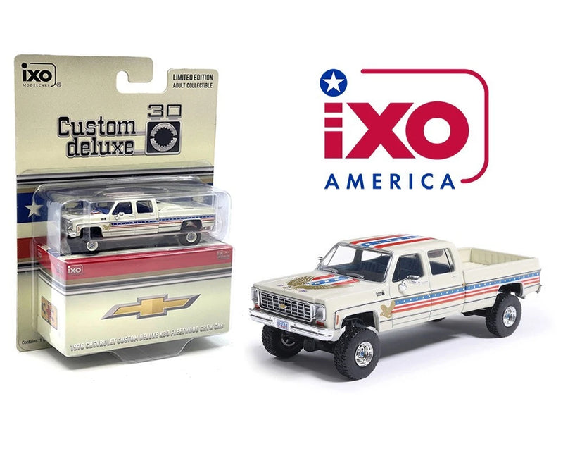 IXO Model 1976 Chevrolet Custom Deluxe K30 Fleetwood Crew Cab 250th Anniv. 1/64