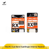 HGLRC ELRS Dual-Band Gemini Receiver 2.4GHz/915MHz TCXO Long Range for RC FPV