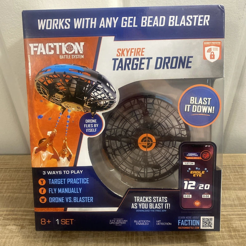 Skyfire target drone gel battle system box with Bluetooth-enabled drone features