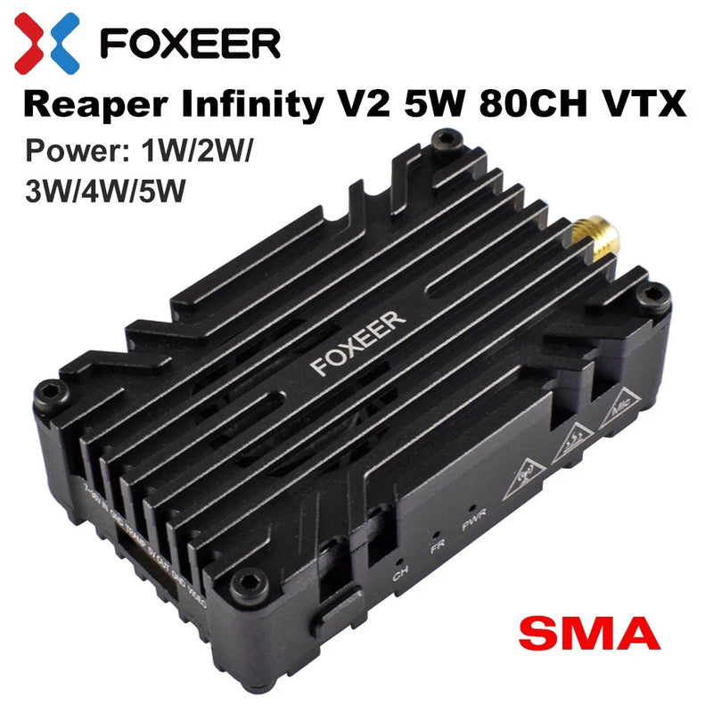 FOXEER Reaper Infinity 5.8G 5W FPV VTX 40CH SMA Video Transmitter for RC Drone