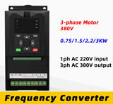 Motor Speed Controller 380V 3 Phase VFD 220V 1 Phase Input Inverter 0.75-2.2kW