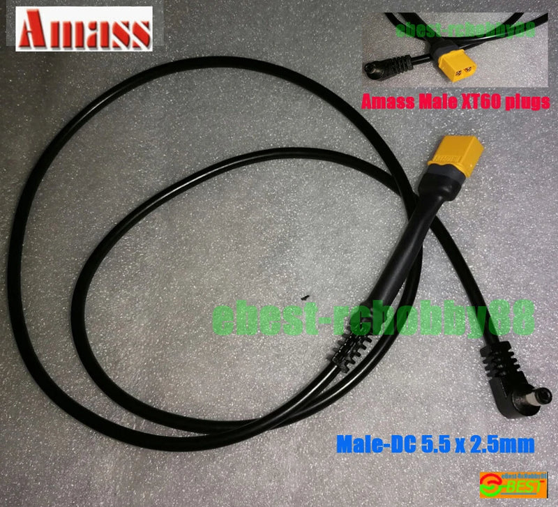 Good Amass Male XT60 plug to DC5.5x2.5mm connect 50CM Cable for Drone FPV Charge