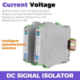 DC Signal Isolator Din Rail 4-20mA 0-10V 500?? Current Voltage Converter Splitter