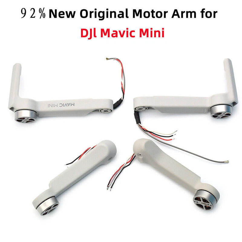 Drone motor arm replacement set with motors and wiring, four white arms