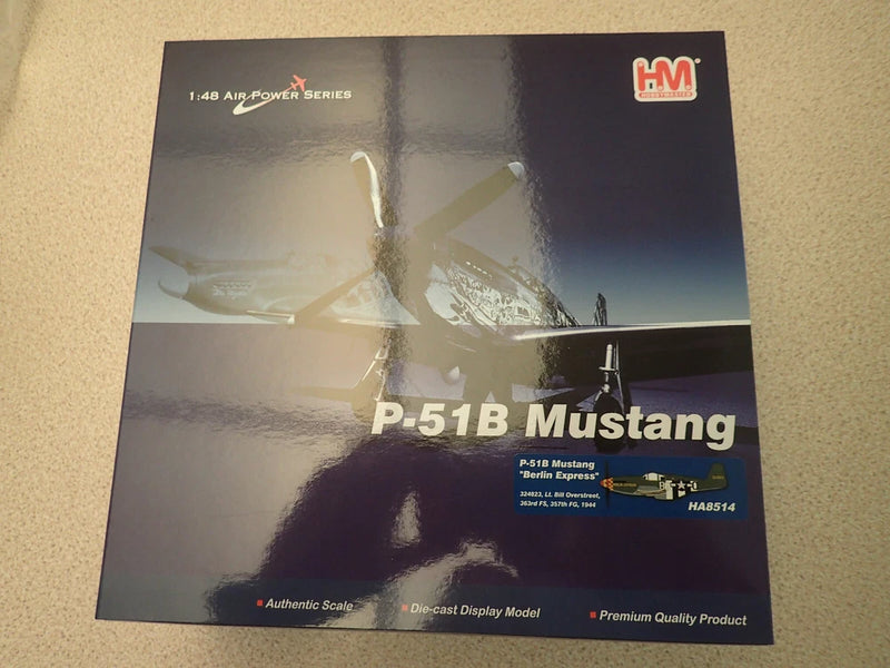 Factory-sealed 1:48 P-51B Mustang model kit box by Hobbymaster (HA8514)