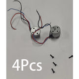 4-pack micro brushless motors with wires and mounting screws, silver-gray cylindrical housings