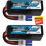 NHX Muscle Pack 6S 22.2V 5200mAh 50C Lipo Battery (2) w/ EC5 Connector Battery