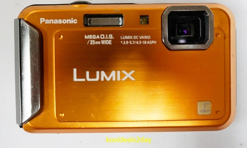 PANASONIC LUMIX DMC-TS20 16.1MP ORANGE DIGITAL CAMERA  BATTERY AND CHARGER