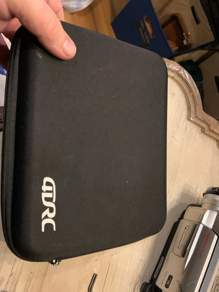4DRC drone hard case, black with zipper and white logo patch