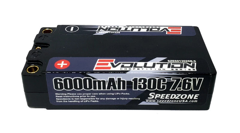 Evolution 6000mAh 130C 2S 7.6V LiHV Shorty Lipo Battery Pack Hard Case - 5MM