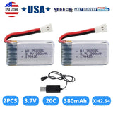3.7V 380mAh lipo Battery for Hubsan X4 H107 H107L H107D JD385 JD388 Helicopter