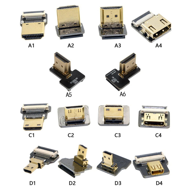 0.2M FPV Dual Up Angled 90 Degree HDMI Type A Male to Male HDTV FPC Flat Cord