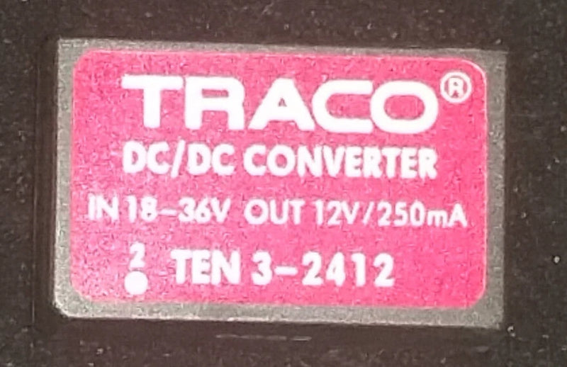 TRACO  DC/DC Converter TEN 3-2412 3W input 18-36V output 12V/250mA NOS (C11B1)