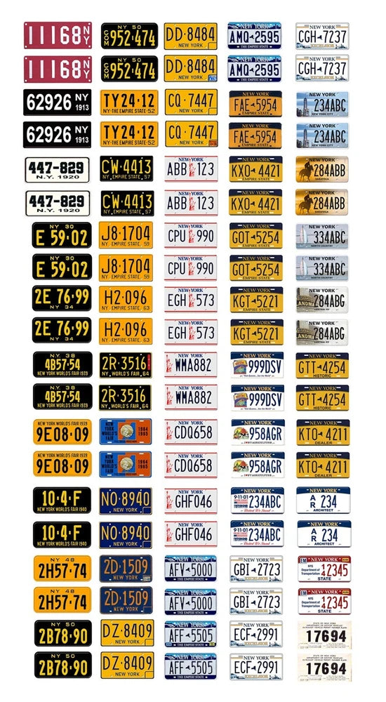 1/18 scale model car assorted USA New York license plates state tags 1:18
