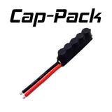 Black capacitor cap pack cable with red and blue wires and multi-pin connector
