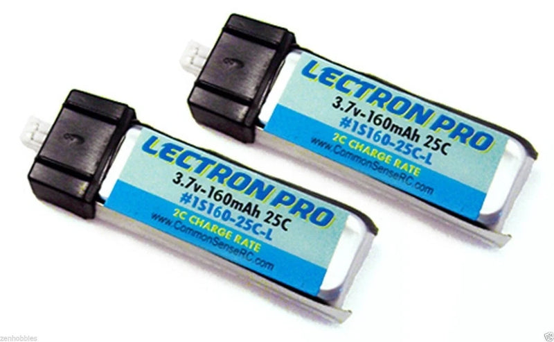 RC LiPo battery pack, two-cell 3.7V with blue label and black connectors