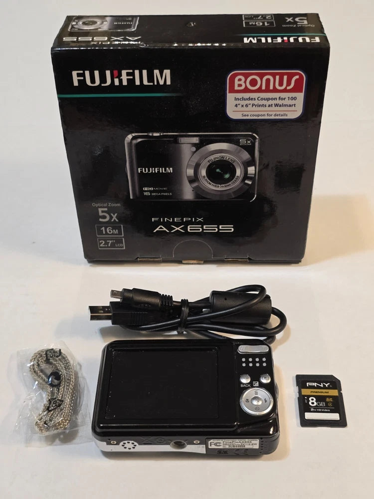 Fujifilm FinePix AX655 Digital Camera 16MP w/ 8GB SD Card & USB Cable