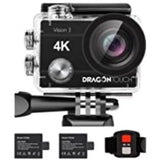 Dragon Touch Vision 3 Waterproof Action W/ Camera Waterproof Case And Mount