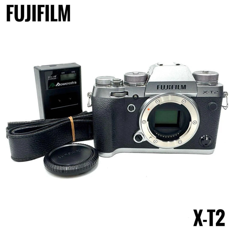 FUJIFILM X-T2 Mirrorless Camera Silver Excellent Condition with Accessories