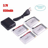 4PCS 650mAh 3.7V Lipo Battery For SYMA X5C X5C-1 X5SW X6SW H9D H5C RC Quadcopter Battery