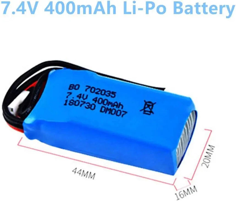 1PCS 7.4V 400mAh 702035 Lipo Battery XH2.54 Plug for DM007 RC Quadcopter Drone