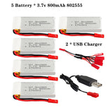 5PCS 3.7V 800mAh 802555 Lipo Battery For TK110HW JRC H12C H12W JXD 509 509W 509G