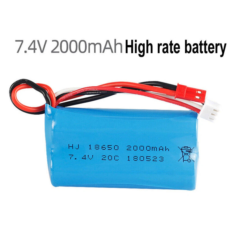 JST Plug 7.4V 2000mAh 20C Li-po battery for WLtoys 4 Wheel Drive RC Car Off-road Battery