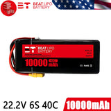 40C 10000mAh 6S 22.2V LiPo Battery for RC Spraying Drone UAV Heli Quad Copter