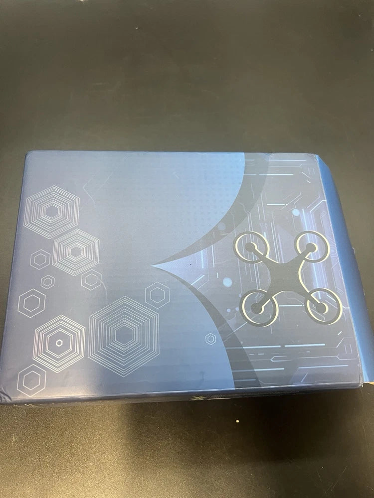 Remote controller drone box with geometric pattern and quadcopter graphic