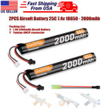2PCS 7.4V 2000mAh 18650 Ion Batteries with 1PCS SM2P to Tamiya for SRB400-SUB US Battery