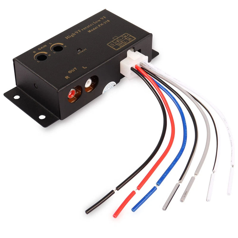 XMSJSIY Car Audio High to Low Converter Adapter Line Input to RCA Stereo Output