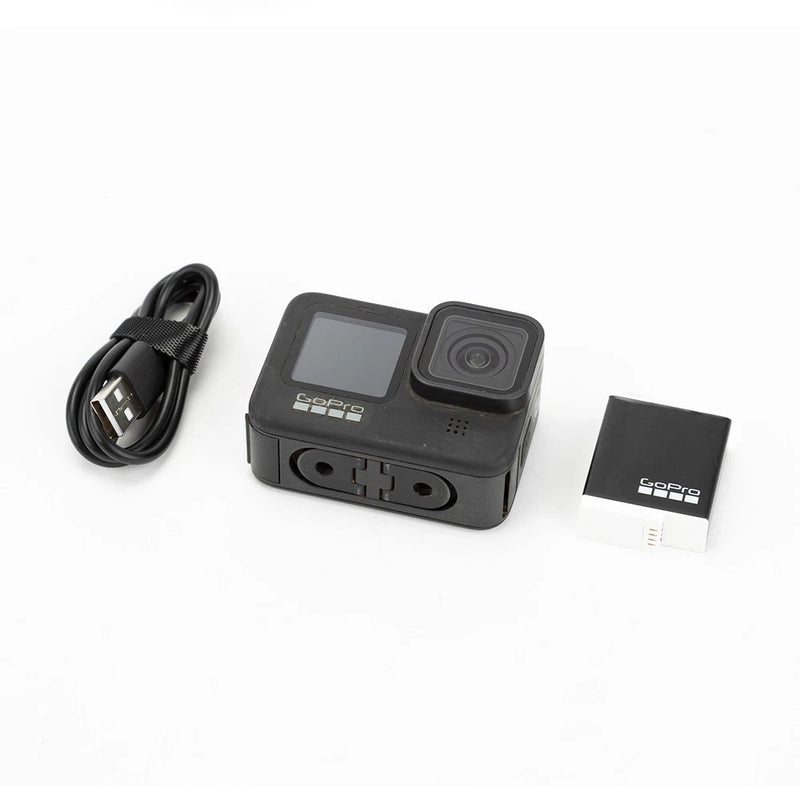 GoPro HERO9 Black action camera kit with USB cable and accessory package