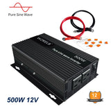 Pure Sine Wave Power Inverter 500W 12VDC To 120/220CAC Solar Converter RV Car
