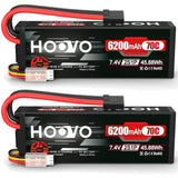 High Capacity 6200mAh 2S Lipo Battery 2-Pack for RC Vehicles Battery