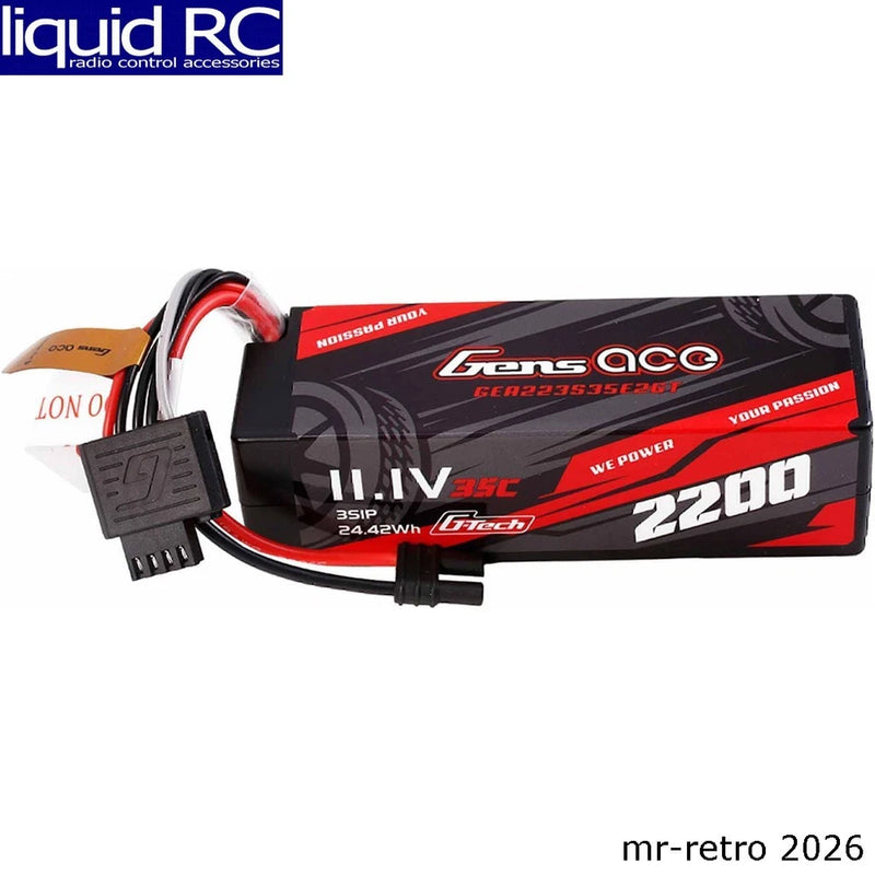 Gens Ace 223S35E2GT 2200mAh 3S 35C 11.1V HardCase G-Tech Lipo Battery Pack with Battery