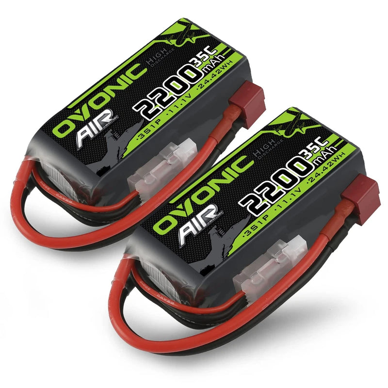 OVONIC 3S 11.1V Lipo Battery 2200mAh 35C Max to 2 Count (Pack of 1), BLACK Battery