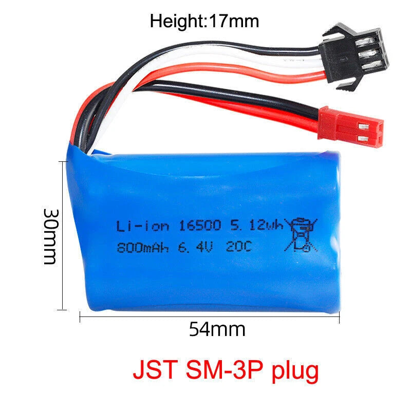 1Pack 6.4V 800mAh 20C Lipo Battery for WLToys for A959/A969 remote control car